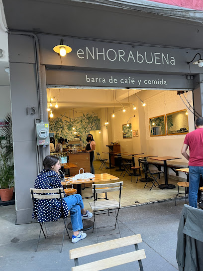 Laptop friendly cafe Enhorabuena in Condesa, Mexico city