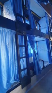 sleeper bus in india - interior view