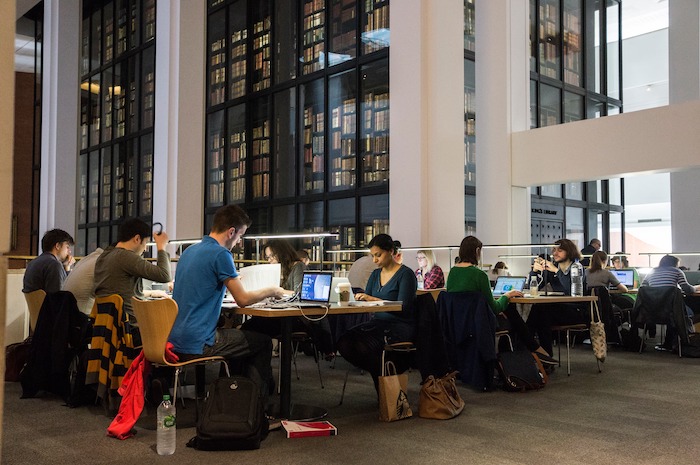 The British Library in the N1 district of London where you can get free WIFI and a desk to work from