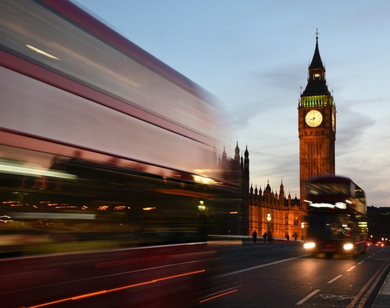 Laptop-friendly work cafes in London, image of a London bridge and big ben in the background