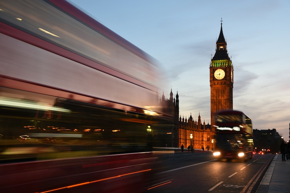 Laptop-friendly work cafes in London, image of a London bridge and big ben in the background