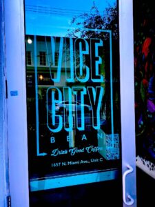 Vice City Bean laptop-friendly work cafe in downtown Miami